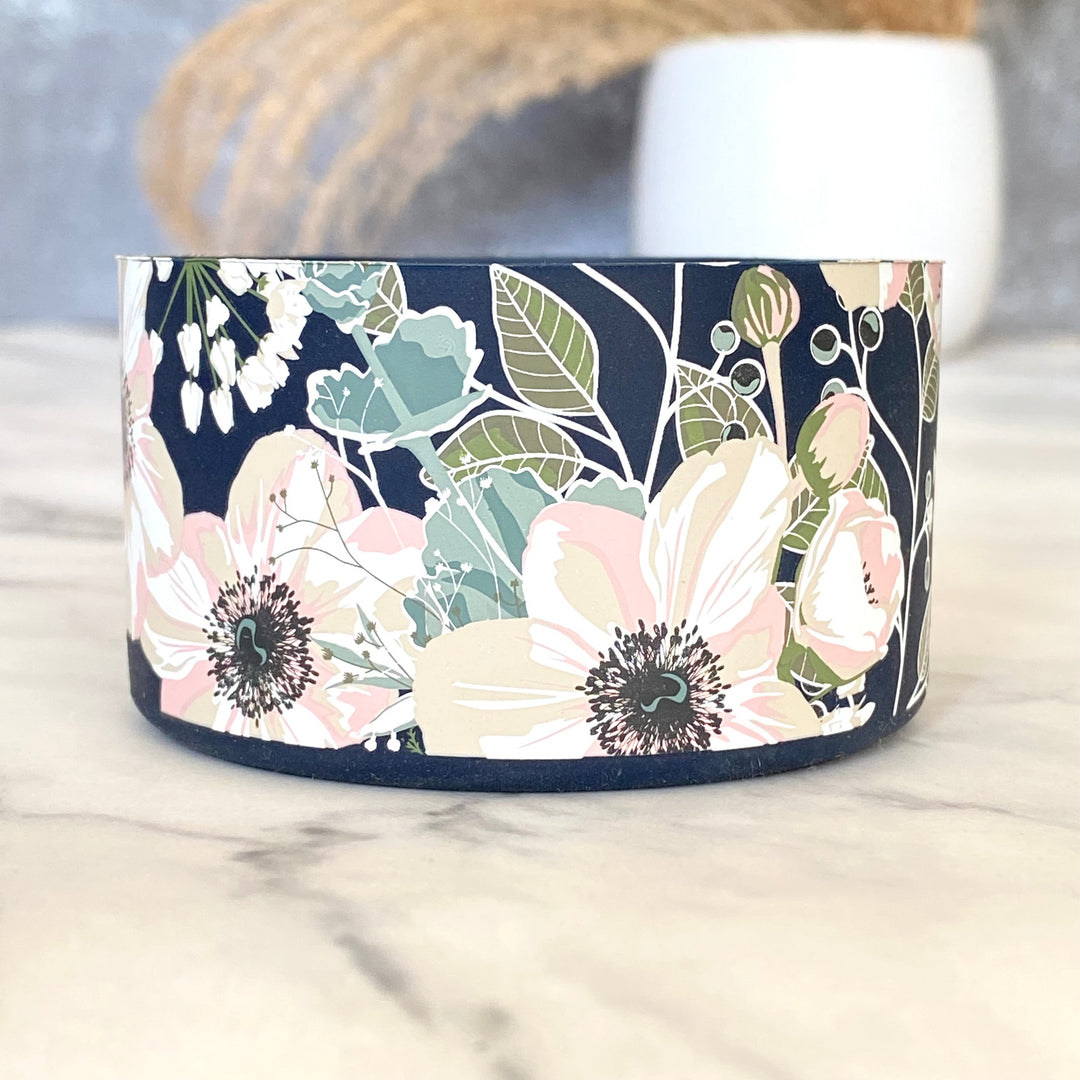 NAVY PINK POPPIES Tumbler Boot -Fall fits 20-40oz