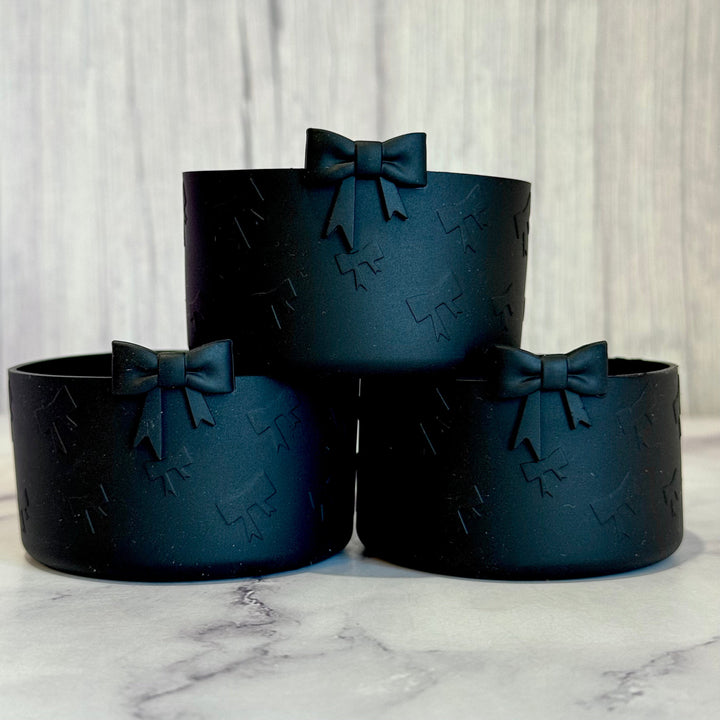Black Mini Bows Tumbler Boot -fits 20-40oz New!