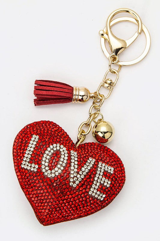 Crystal LOVE Heart Key Charm