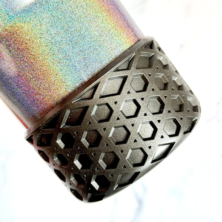 Onyx Shimmer Metallic Waffle Tumbler Boot -Fall fits 20-40oz