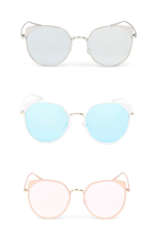 Women Round Cat Eye Fashion Sunglasses