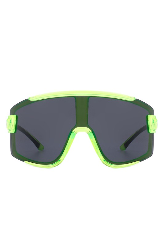 Oversize Sporty Square Chunky Shield Sunglasses