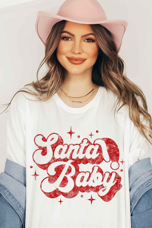 SANTA BABY CHRISTMAS GRAPHIC T-SHIRT