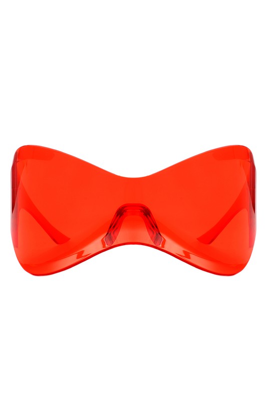 Futuristic Oversized Rimless Wraparound Sunglasses