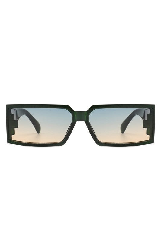 Rectangle Retro Square Wrap Around Sunglasses