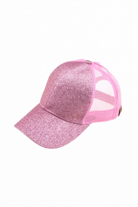 Glitter Trucker Ponytail Cap