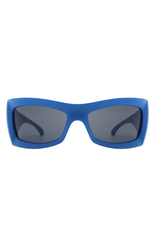 Square Retro Chunky Wrap Around Sunglasses