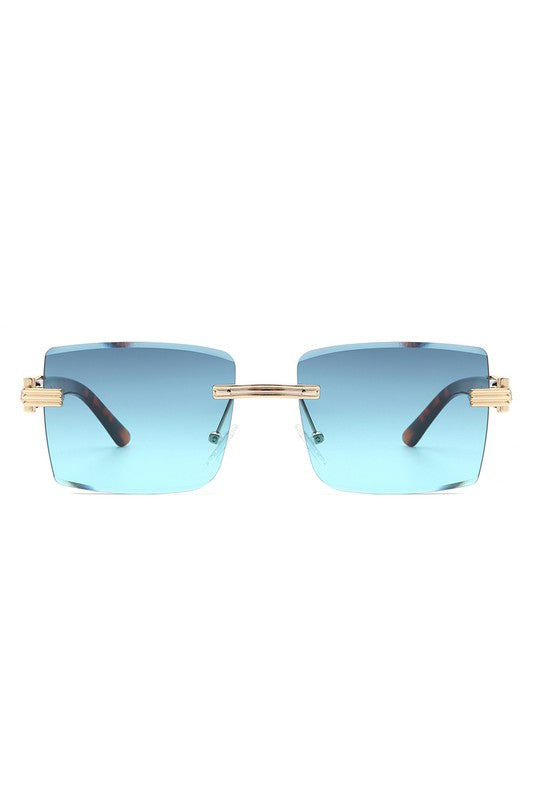 Rimless Square Retro Tinted Fashion Sunglasses