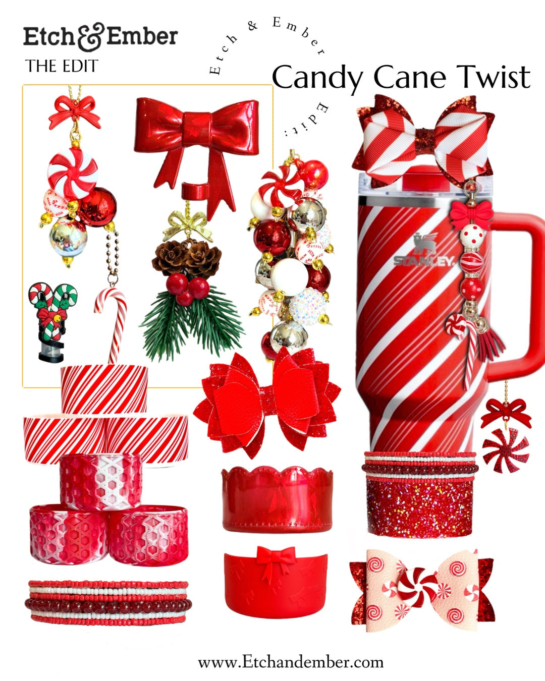 Deluxe Candy Cane Straw Topper