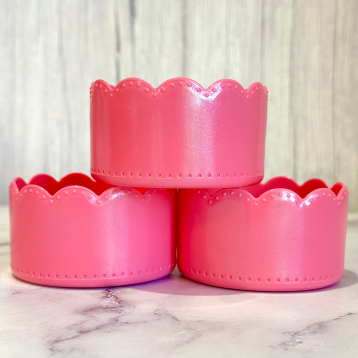 Glinda Pink Shimmer Scallop Tumbler Boot -fits 20-40oz New!