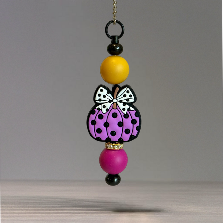 Polka Dot Pumpkin Charm - Tumbler Handle Charm