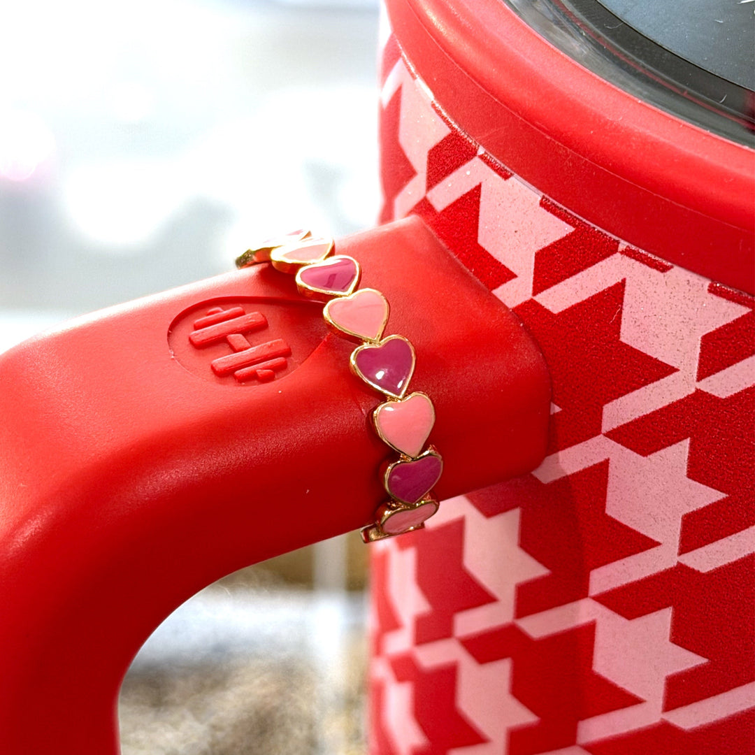 Hearts Handle Charm - Tumbler Handle Charm - Adjustable