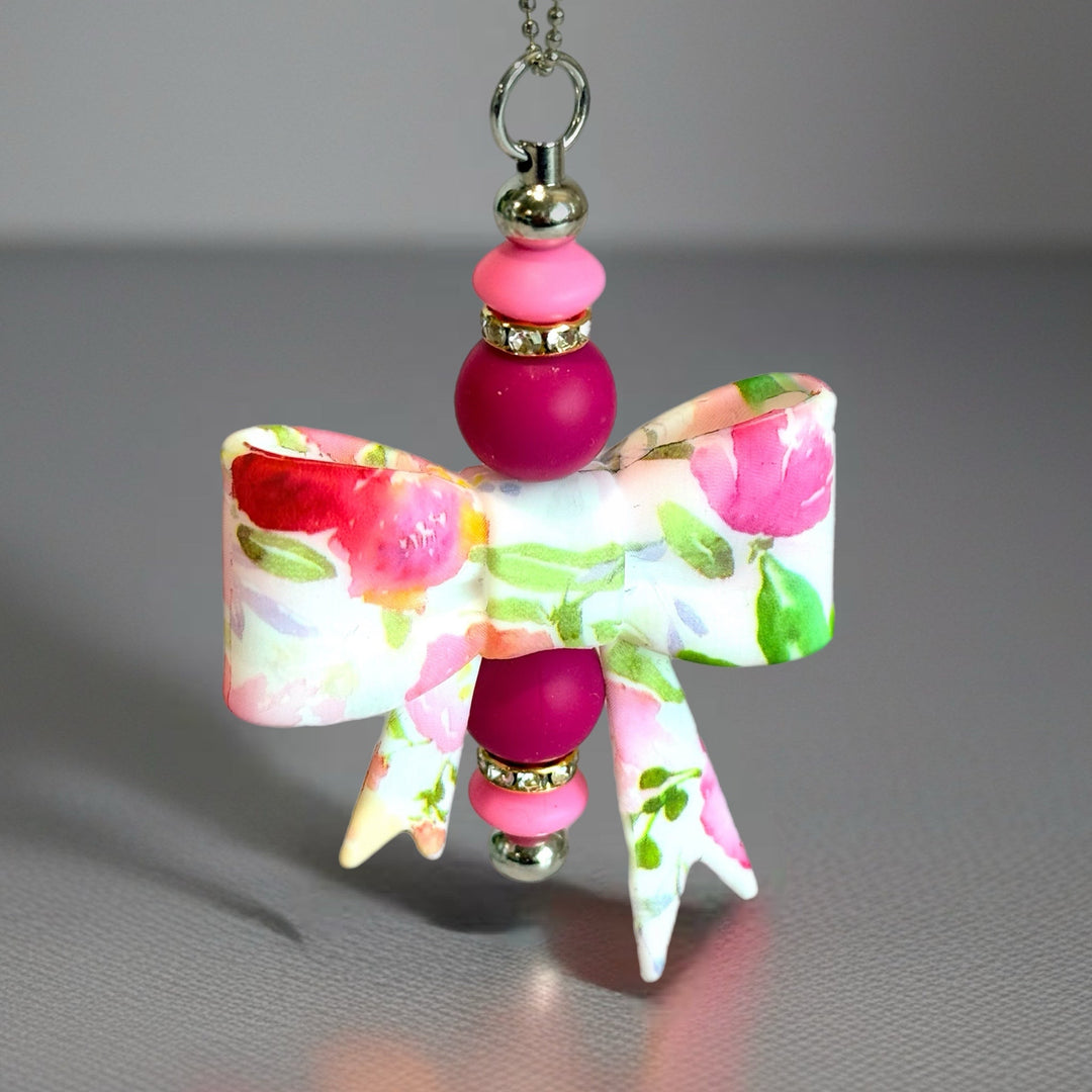 Watercolor Floral 3D Bow Charm - Tumbler Handle Charm