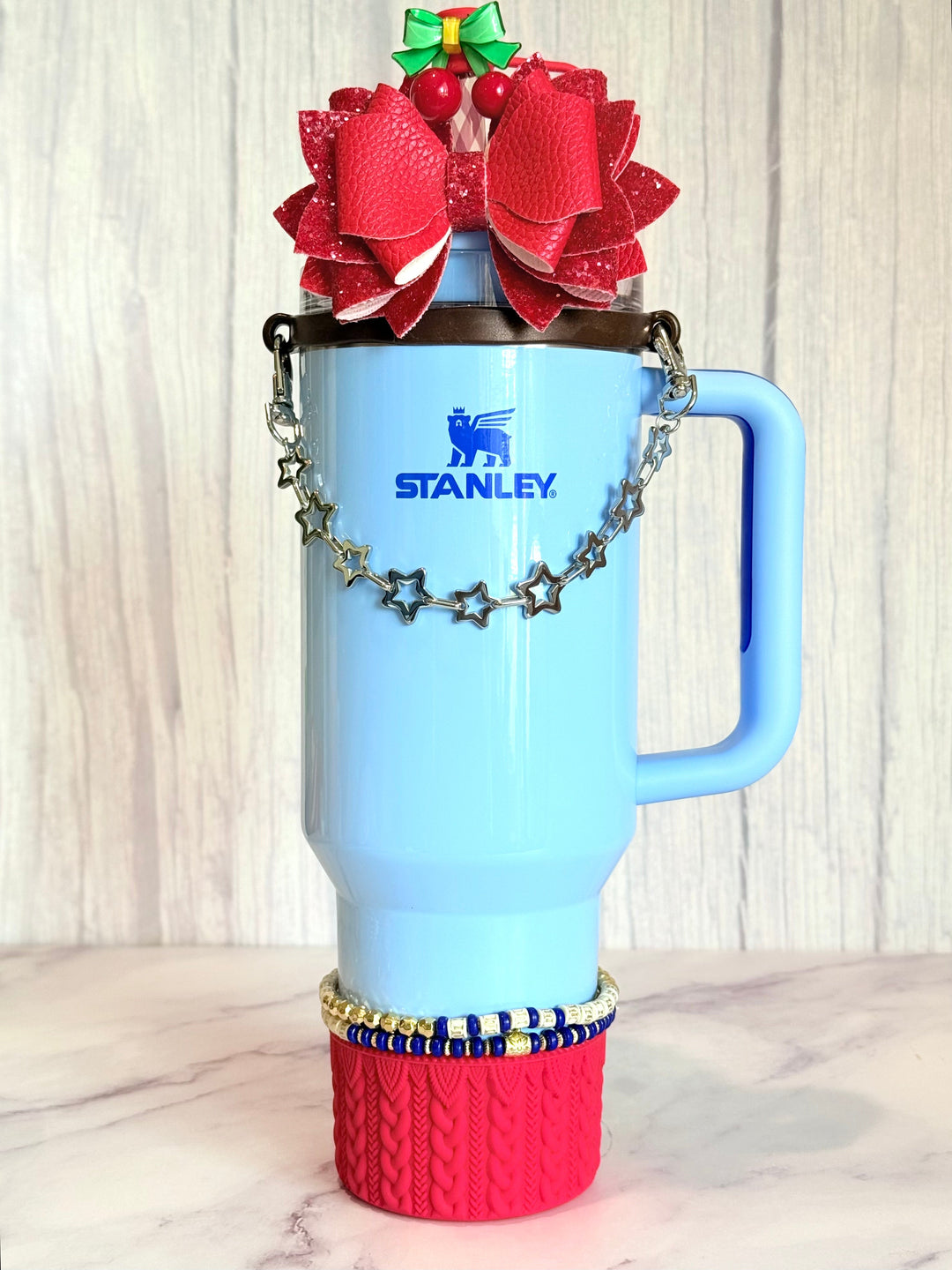 Silver Stars Deluxe Tumbler Charm Necklace