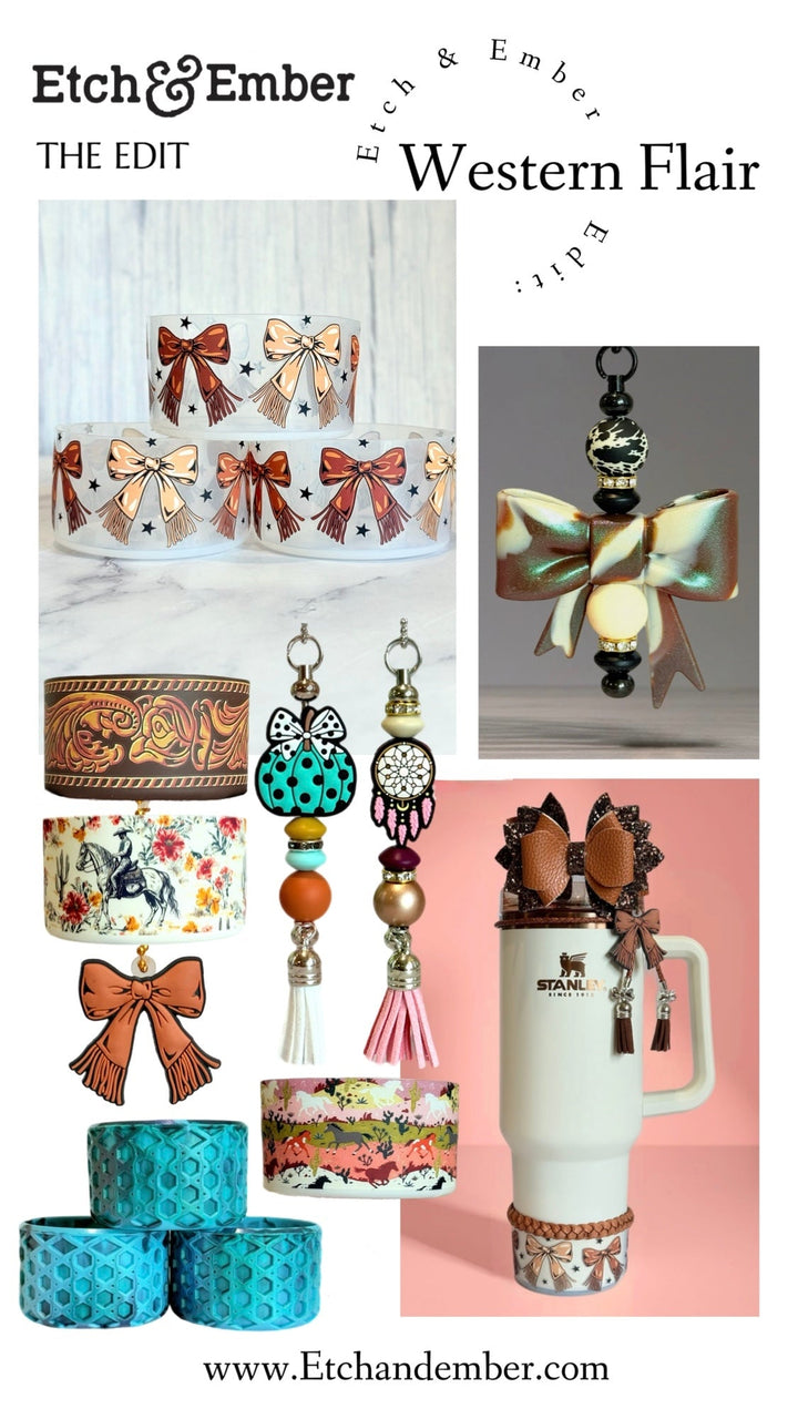Rust Aztec 3D Bow Straw Topper