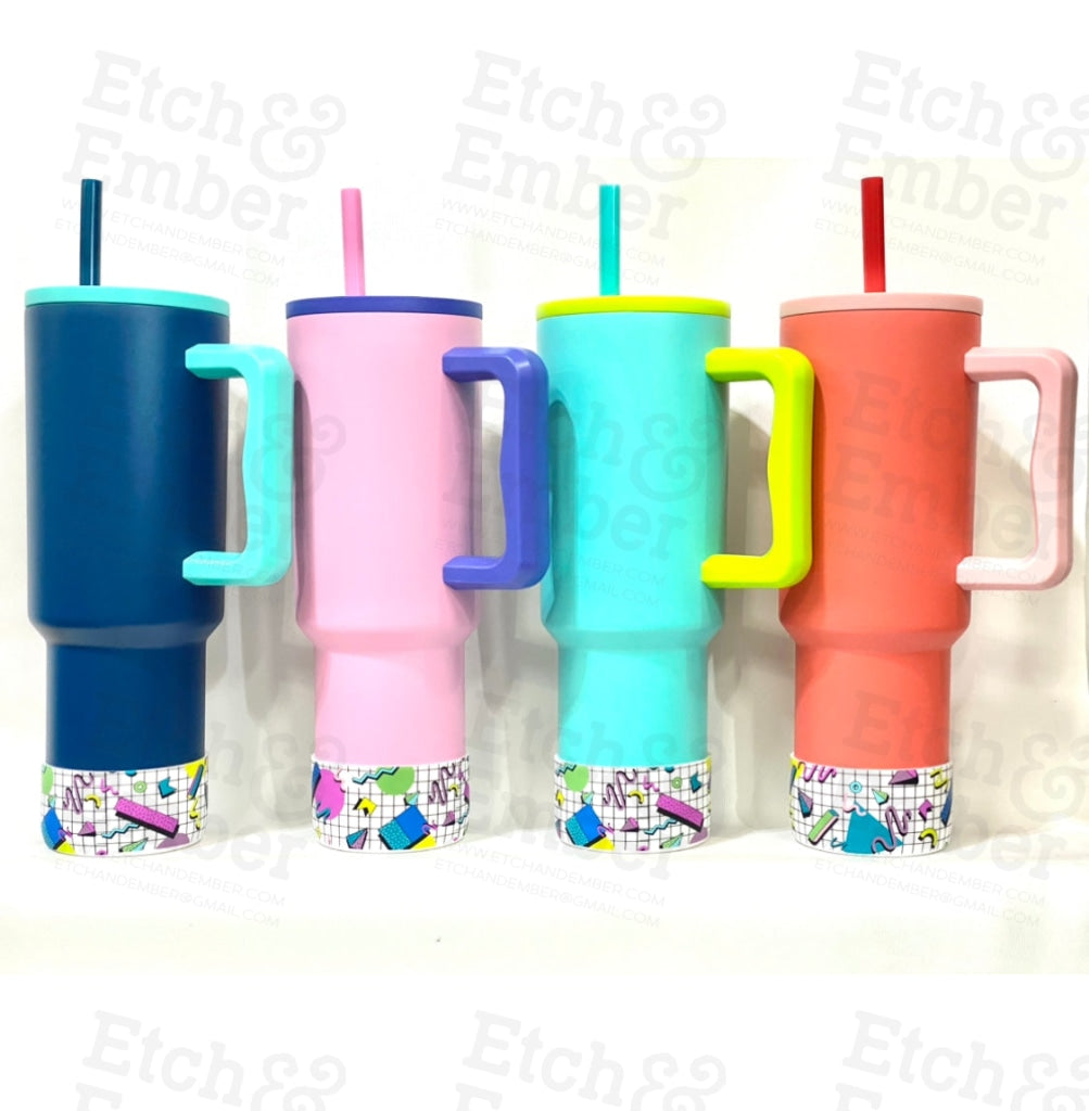 80's Vibe Tumbler Boot- pink, green, blue, yellow