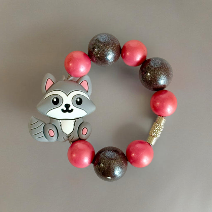 Cutie Raccoon Bracelet - Tumbler Handle Charm