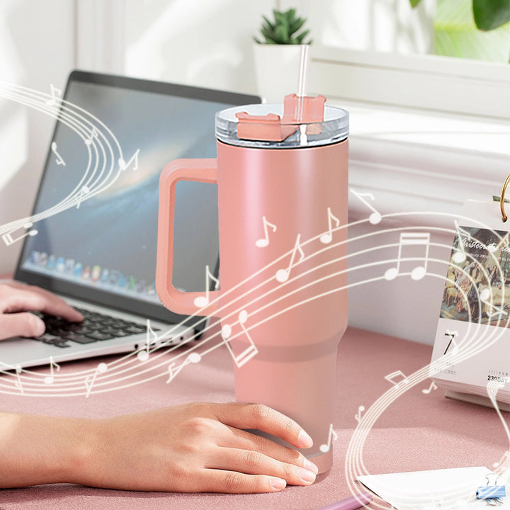 40oz Sublimation Macaroon Bluetooth Speaker Tumblers Stainless Steel Double Wall With Handle Tumblers