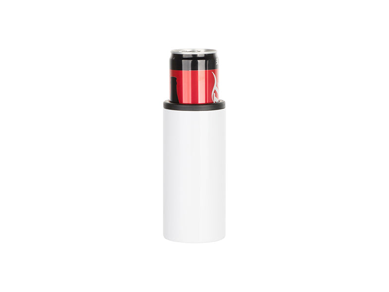 15oz Blank Sublimation Can Cooler With 2 screw on Lids Straight White Tumbler Stainless Steel Double Insulated