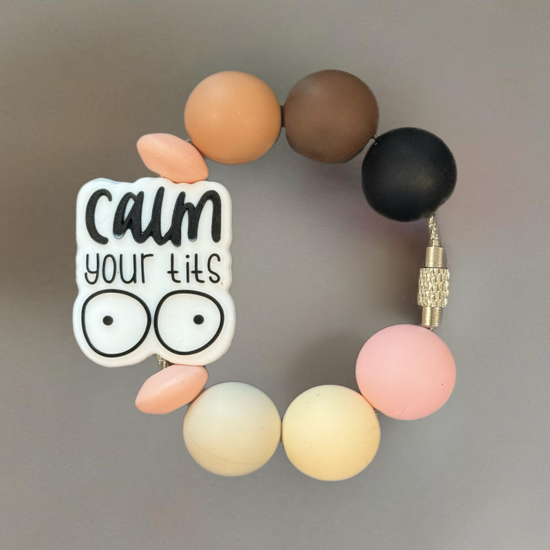 Calm Your T!ts Handle Bracelet - Tumbler Handle Charm