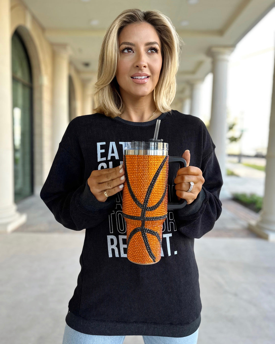 Crystal Basketball Blinged Out 40 Oz. Tumbler