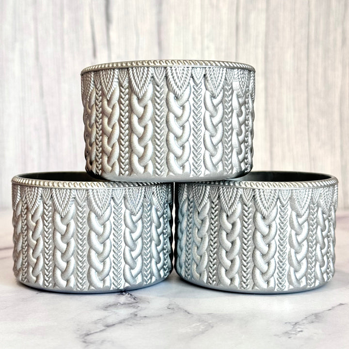 Silver Metallic MACRAME Tumbler Boot -fits 20-40oz