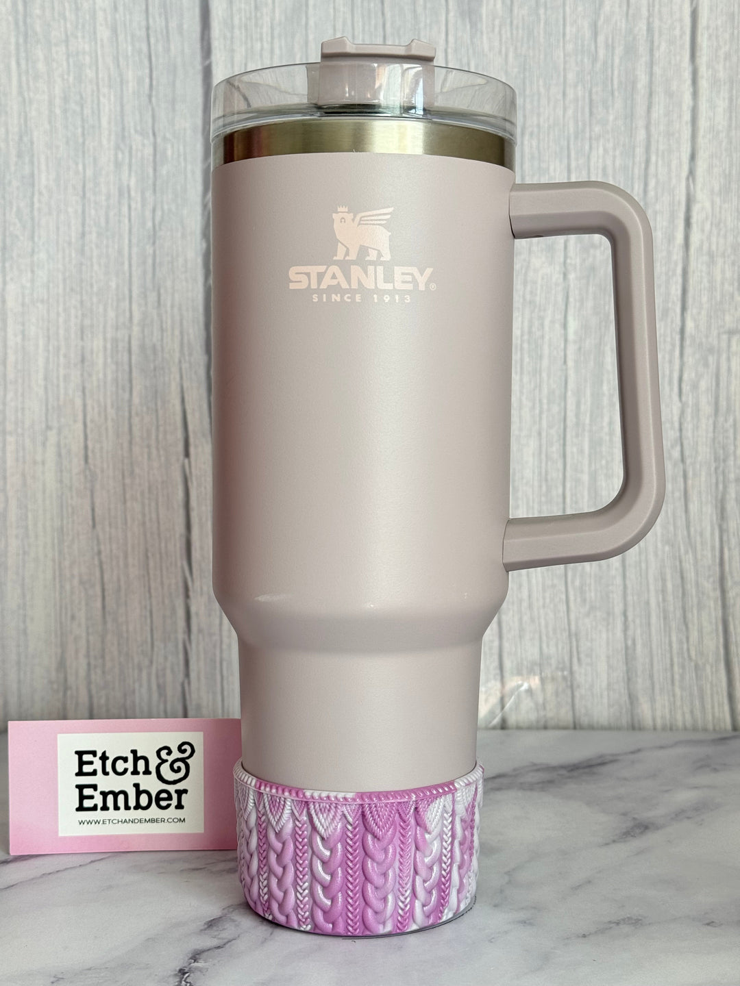 Laura’s Pretty Purple REMIX MACRAME Tumbler Boot -fits 20-40oz
