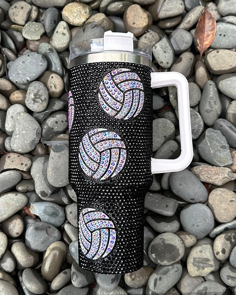 Pre-Order: 40 Oz. Crystal Volleyball Tumbler (Ships Approx. 7/15)