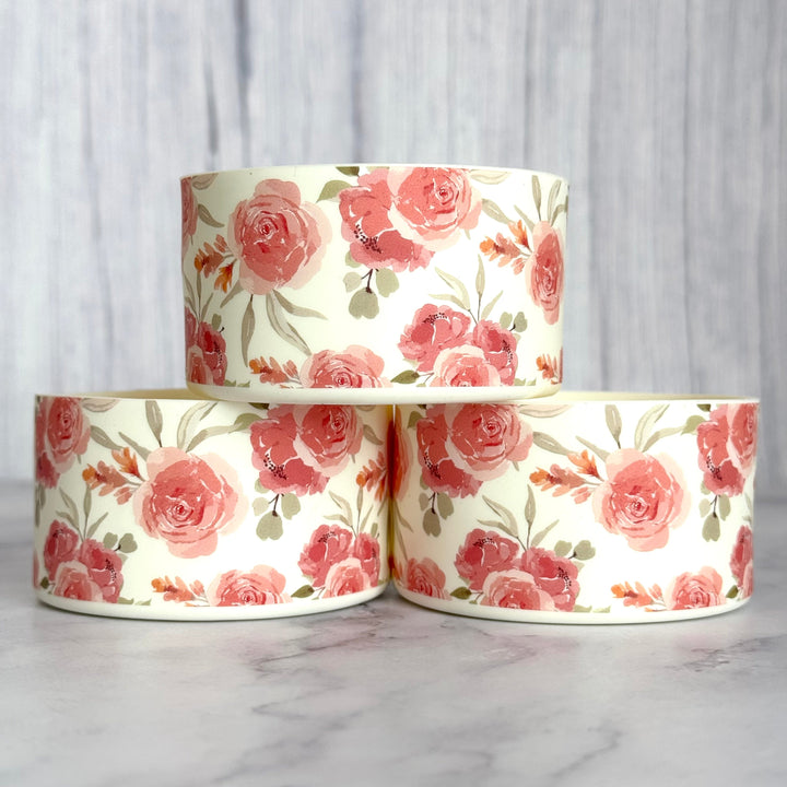 Peony Floral Cream Tumbler Boot -fits 20-40oz