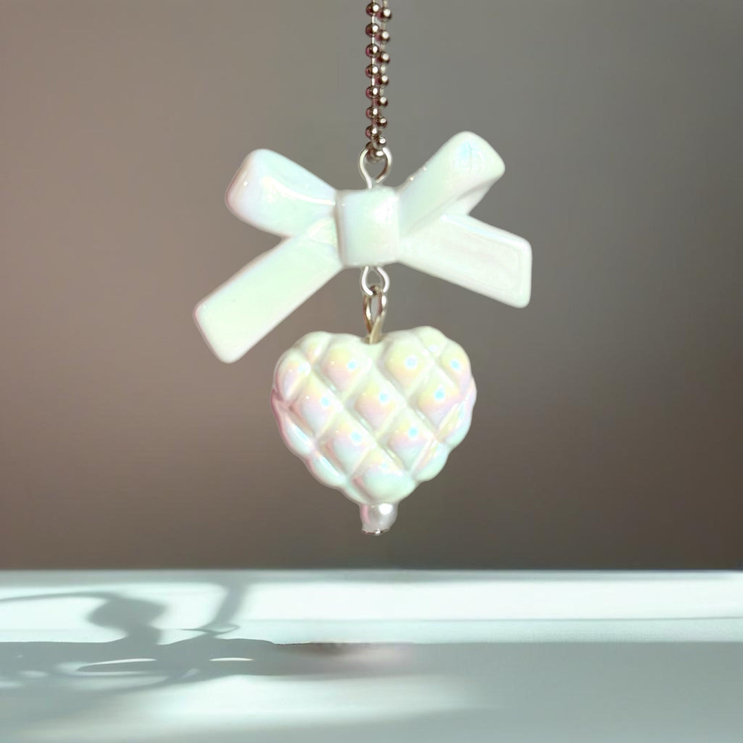 Bow and Heart Charm - Tumbler Handle Charm