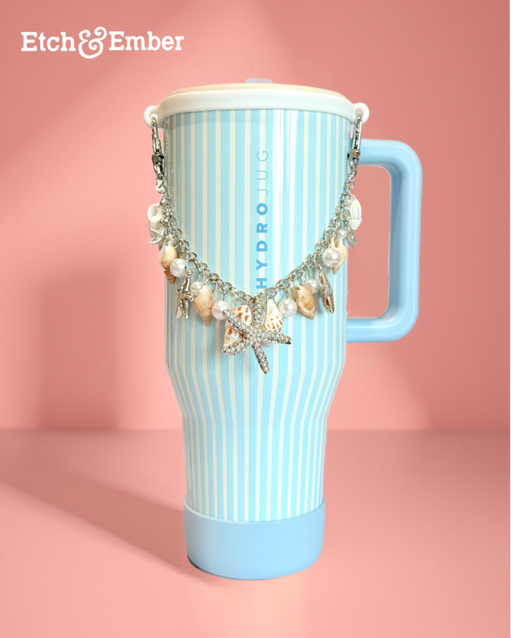 Sea Shells Silver Deluxe Tumbler Charm Necklace
