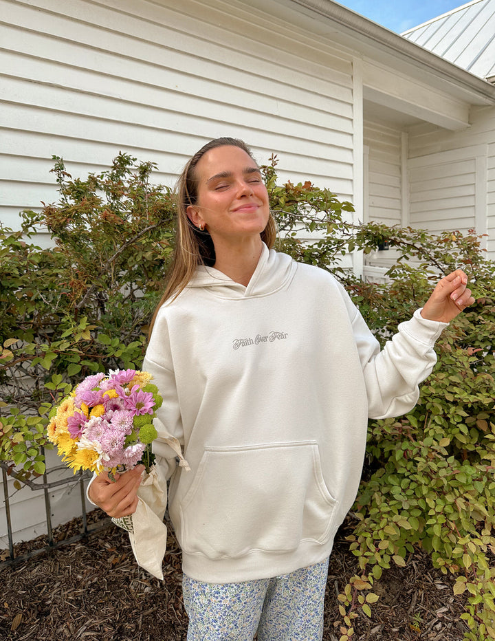 Faith Over Fear Taupe Unisex Hoodie