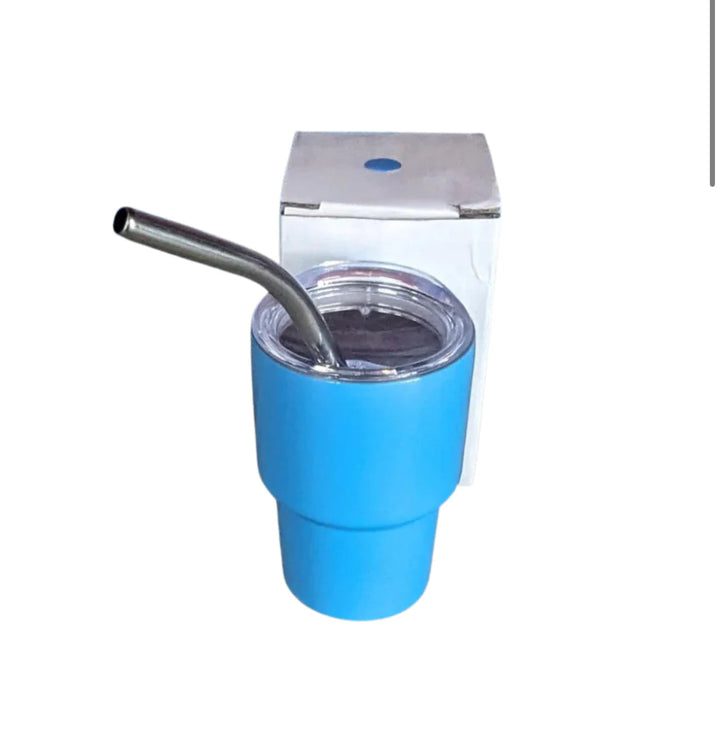3oz Personalized Custom Sublimation shot glass Tumbler double insulated with stainless straw