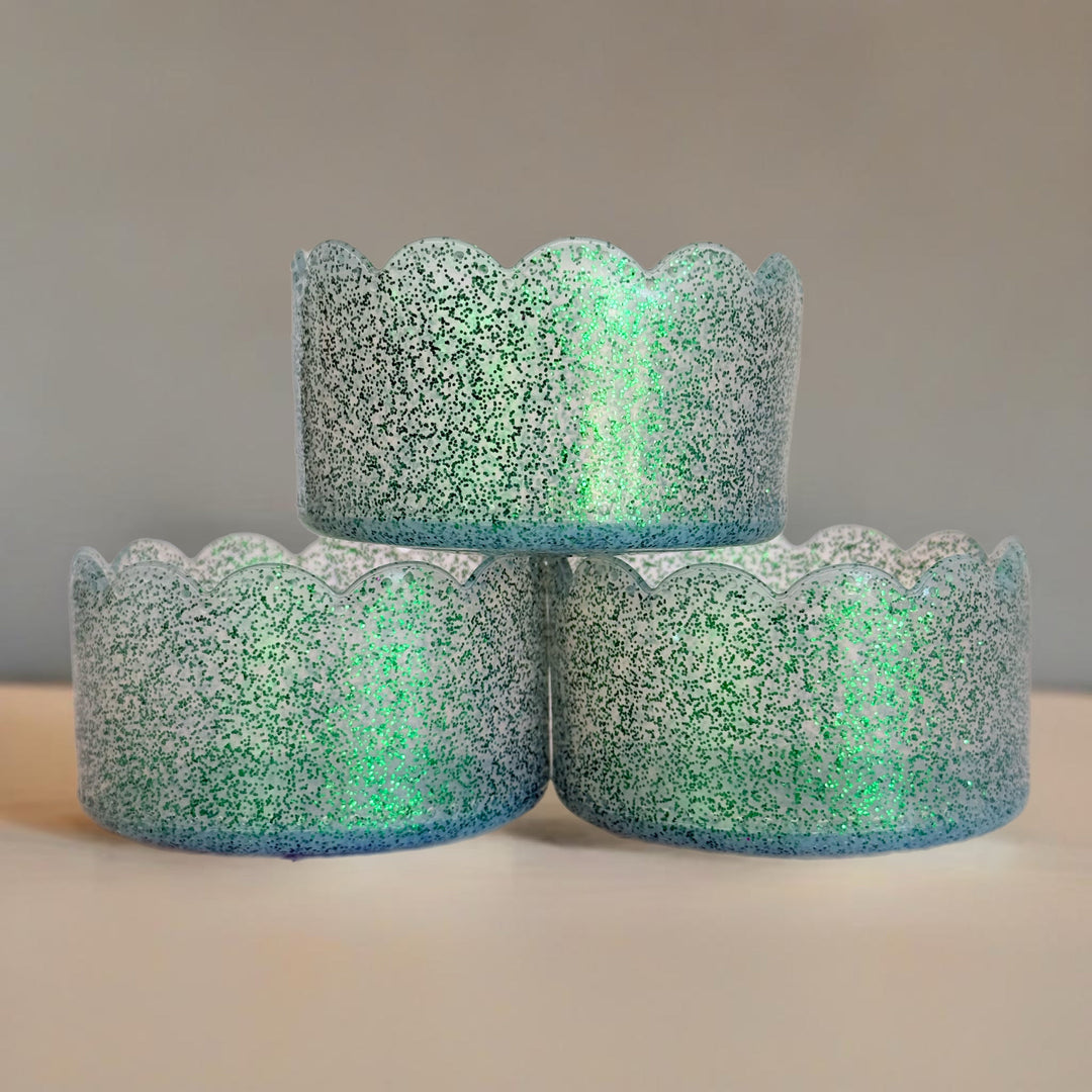 Green Glitter Scalloped  Boot