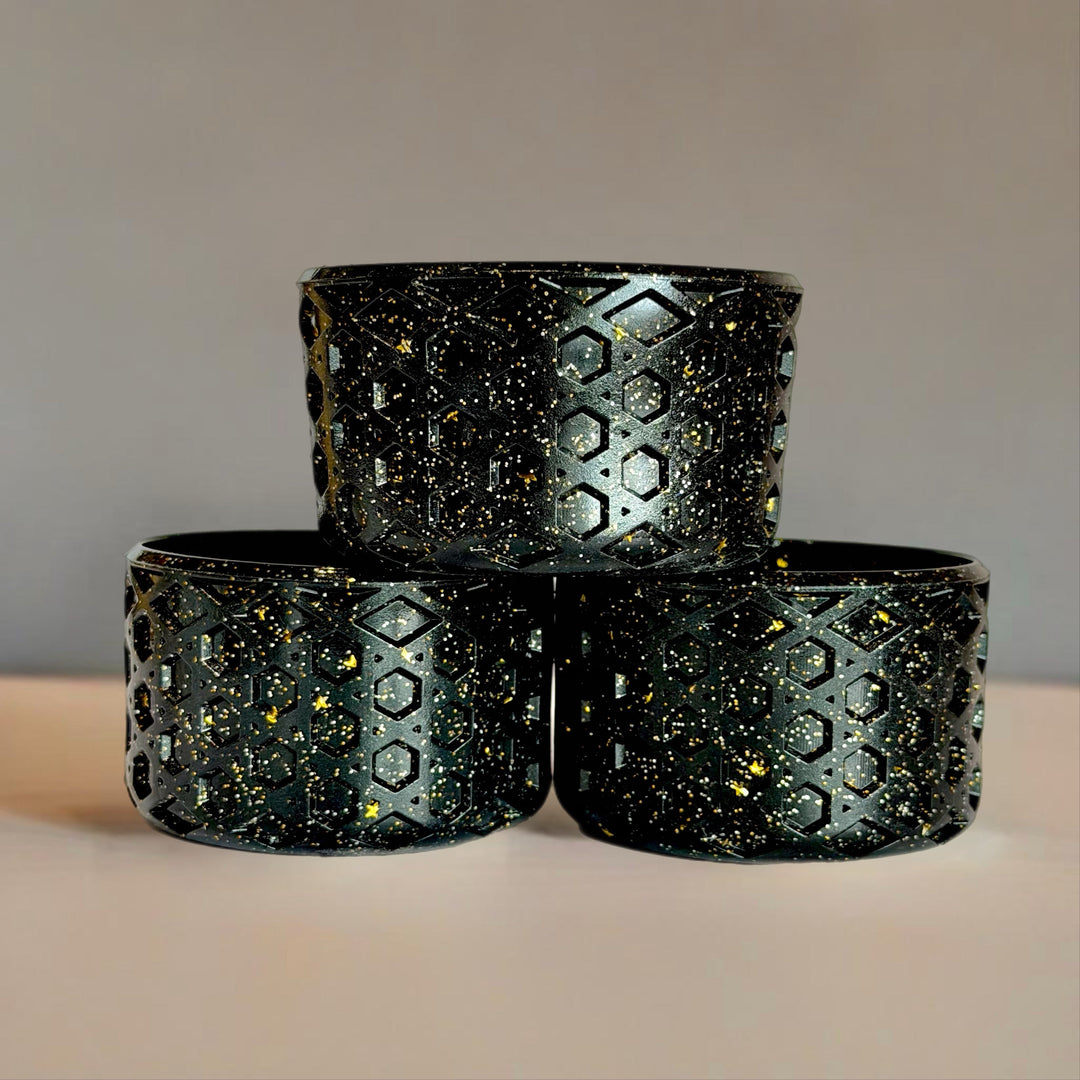 Black & Gold Glitter Waffle Boot