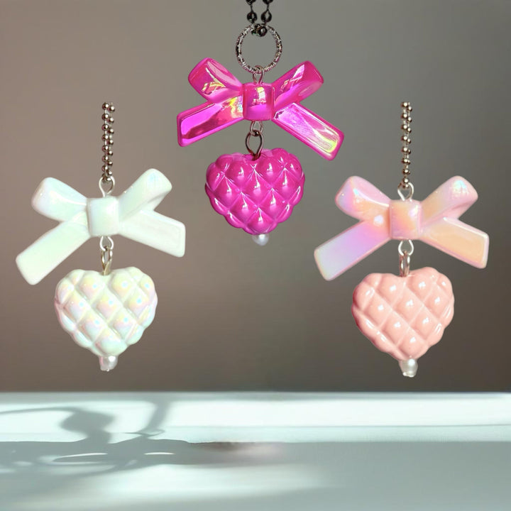 Bow and Heart Charm - Tumbler Handle Charm