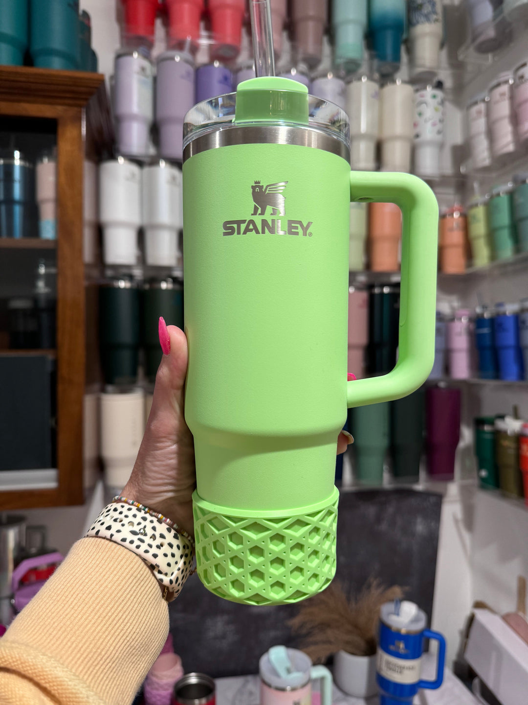 FEATHER GREEN WAFFLE Tumbler Boot -fits 20-40oz New!