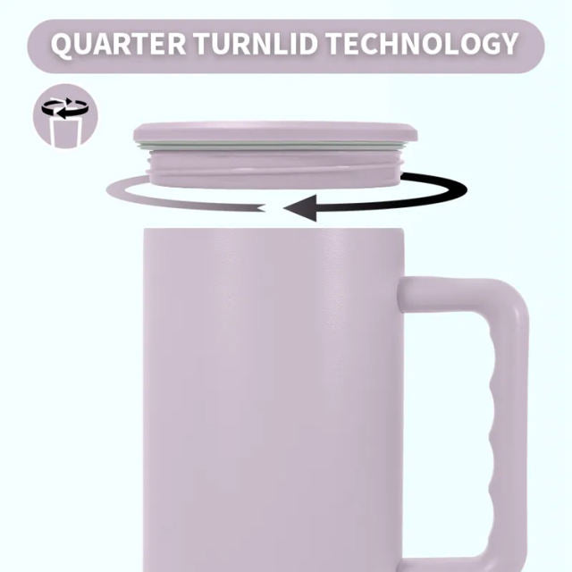 40oz Leak/Spill Proof lid sublimation Blank Tumbler with handle and stainless steel straw