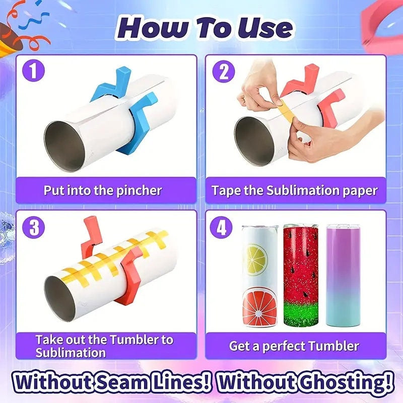 Sublimation Tumblers Pinch Perfect Tool For 15 20 30Oz Sublimation Blanks Tumblers Skinny Straight, Pinch Perfect Clamp Grip Tool