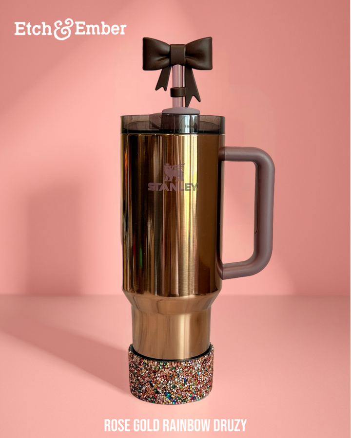Rose Gold Rainbow Druzy BLING Tumbler Boot -fits 40oz New!