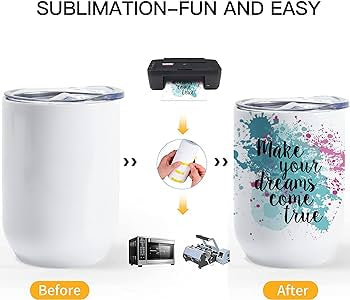 Blank 12oz Wine Sublimation Tumbler Straight (non-tapered) BPA Free Stainless Steel Dual Wall