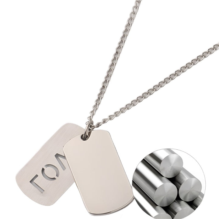 LOVE Silver Stainless Steel Fashion DIY Dog Tag Blank Sublimation Designer Necklace