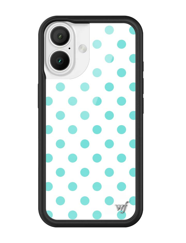Polka Dot | White and Turquoise iPhone Case