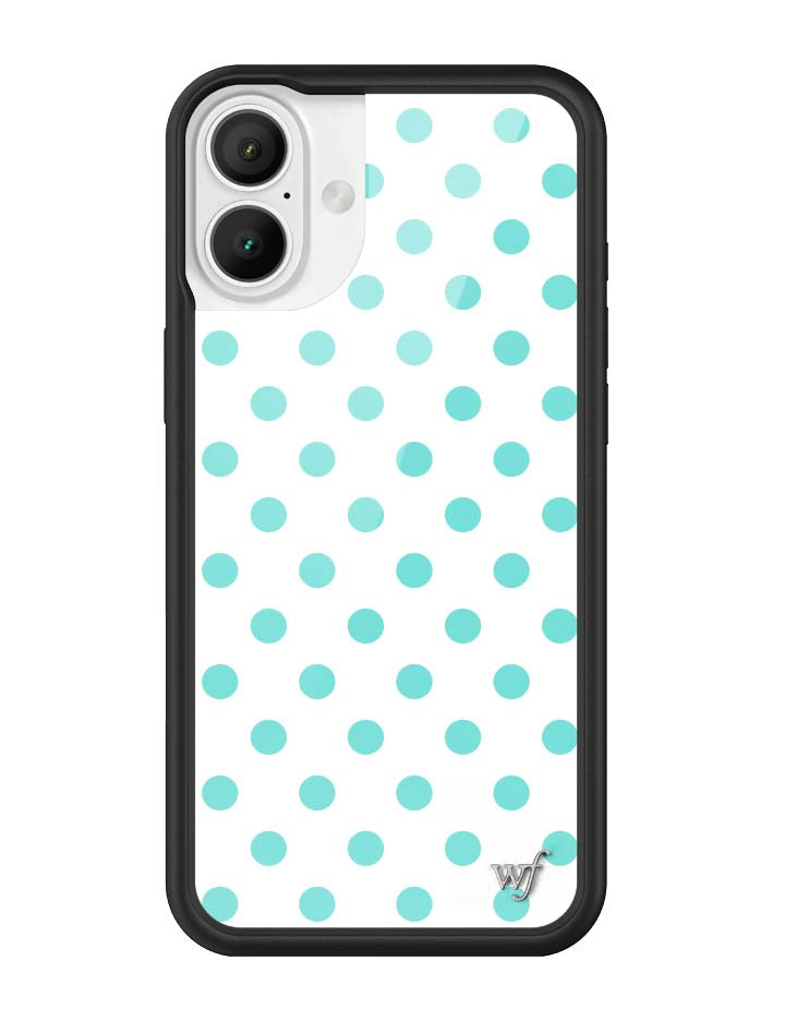 Polka Dot | White and Turquoise iPhone Case