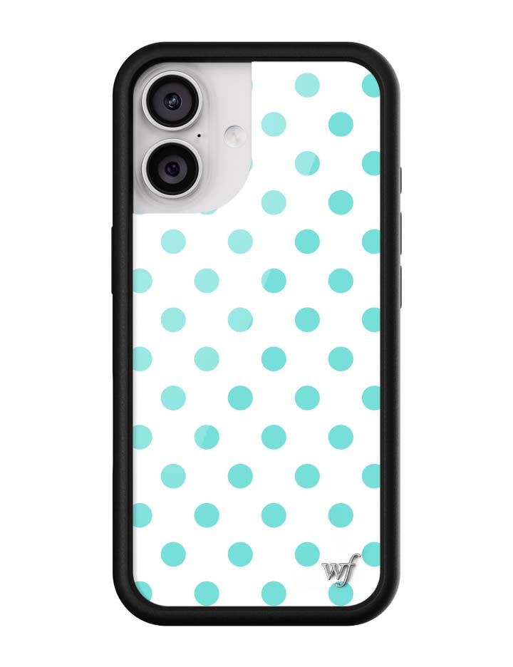 Polka Dot | White and Turquoise iPhone Case