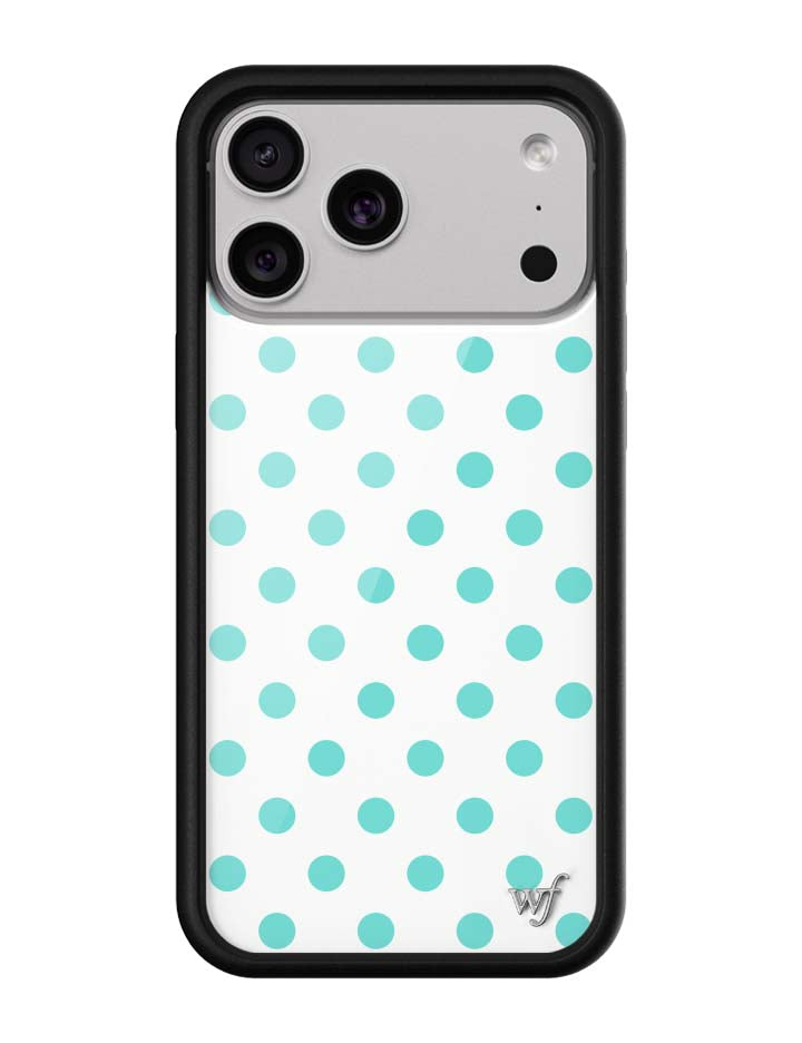 Polka Dot | White and Turquoise iPhone Case