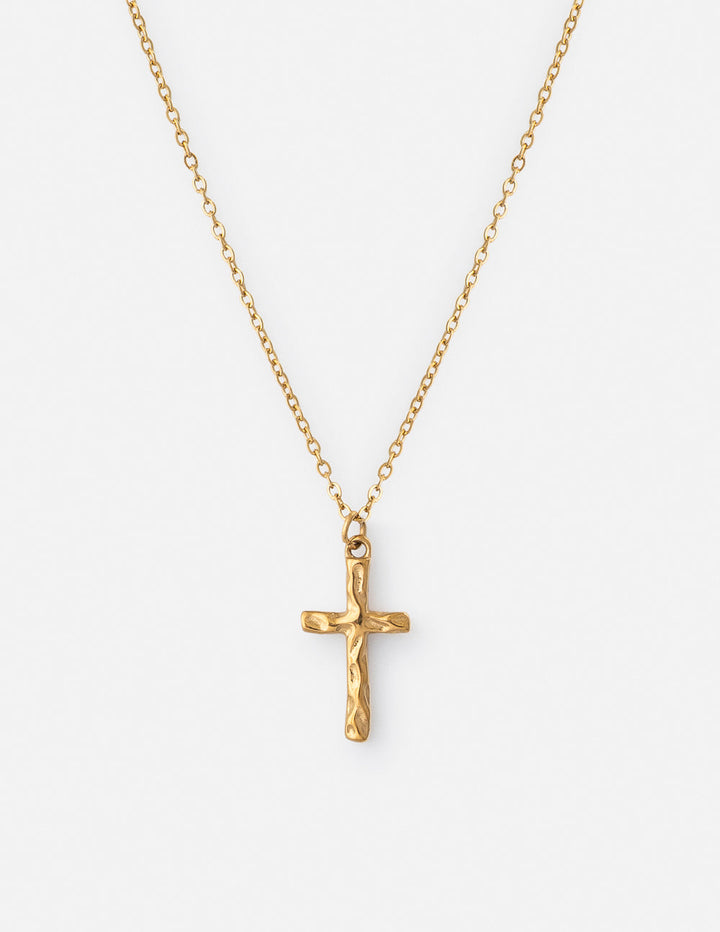 Textured Cross Necklace