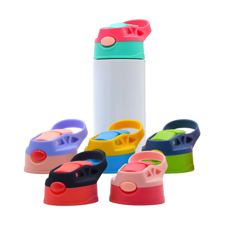20 oz Blanko-Sublimations-Schnabeltasse für Kinder Weiß Gerade Edelstahl Kinder-Trinkbecher Sport-Wasserflaschen mit Griff