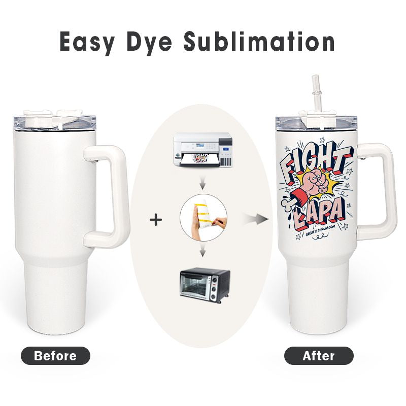 40oz Sublimation Tumbler w/ Handle stainless steel