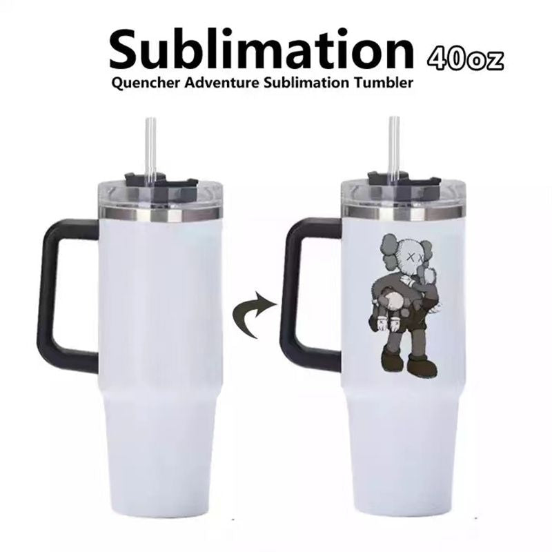 Sublimation Blank Stanley Dupe 40oz Tumbler with Handle Stainless Steel Car  Cup Version 2.0